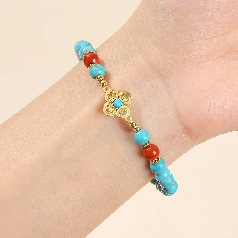 LAOTLON Turquoise Bead Protection Balance Bracelet