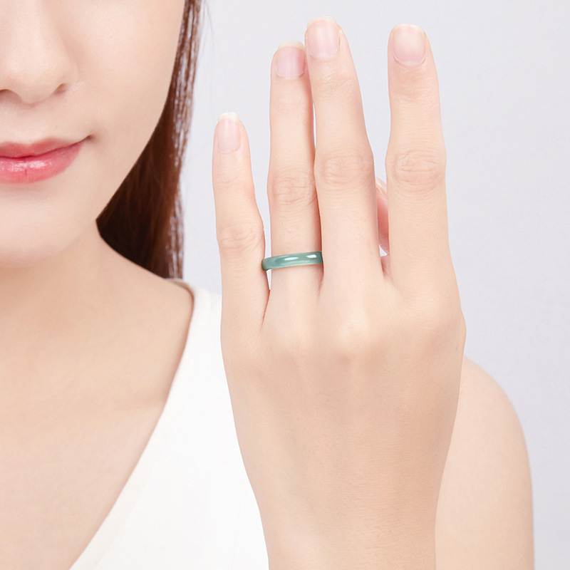 LAOTLON Natural Jade Prosperity Protection Ring