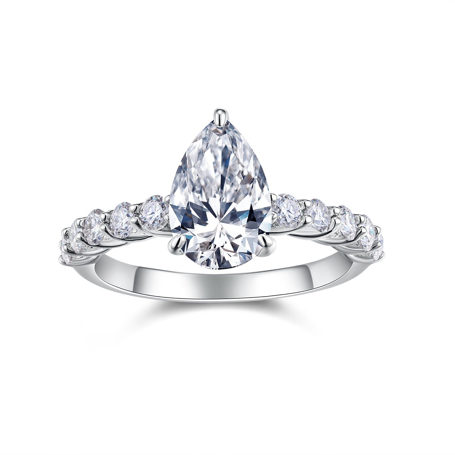 LAOTLON Elegant Pear Moissanite Ring S925 Wedding ring