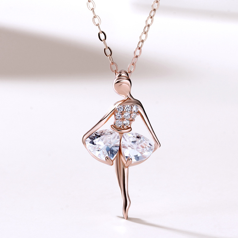 LAOTLON Ballet Dancer Charm Pendant Wear Fashion Minimalist Design Accesory