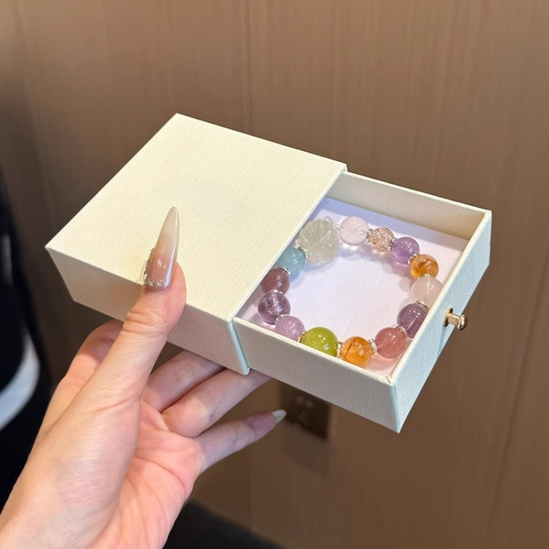 LAOTLON Luxury Natural Crystal Nine-Tailed Fox Beaded Bracelet