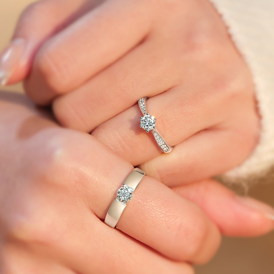 LAOTLON Couple’s Wedding Silver-Plated Rings