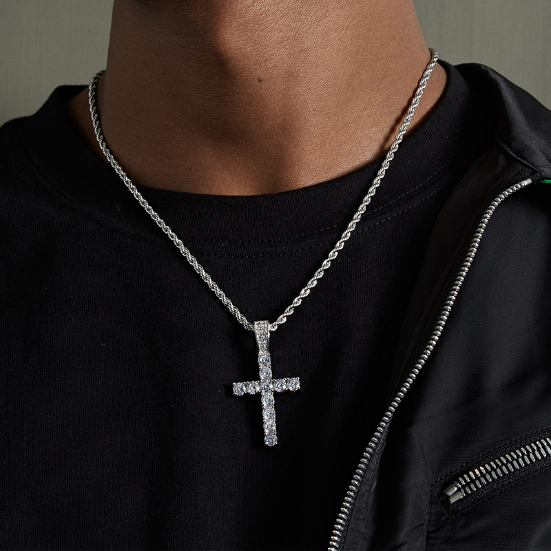 LAOTLON Cross Necklace Stainless Steel Pendant Chain