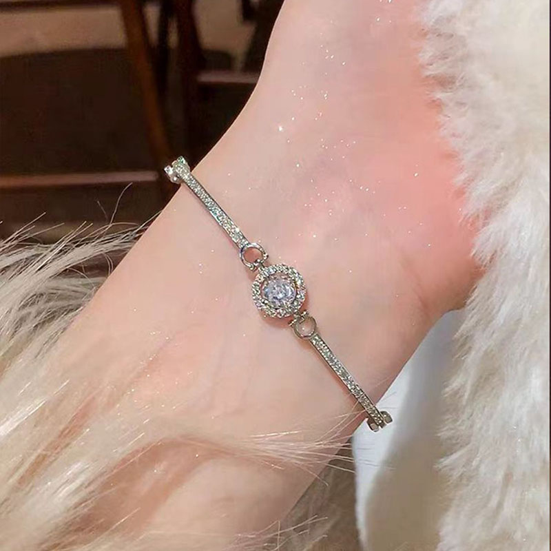 TAOLON S925 Sterling Silver Mini Sun 1-Carat Moissanite Light Luxury Autumn/Winter Bracelet