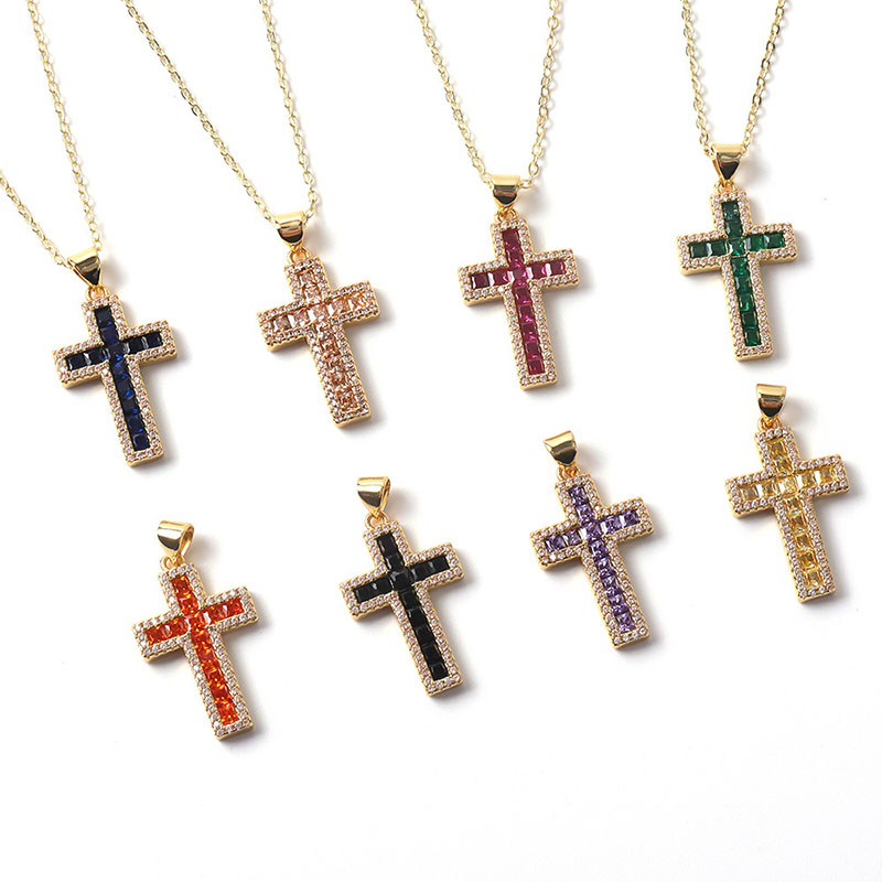 LAOTLON Full-Diamond Cross Adjustable Couple’s Pendant