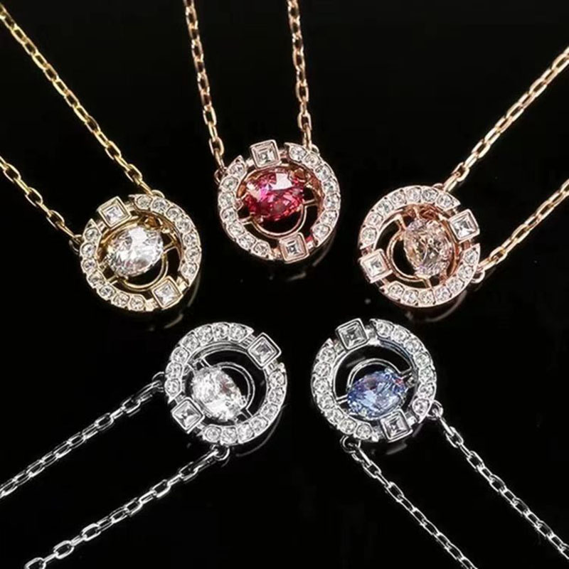 TAOLON Pulsating Heart Swarovski Crystal Element Swan Collection Dynamic Heart Collar Necklace Serie