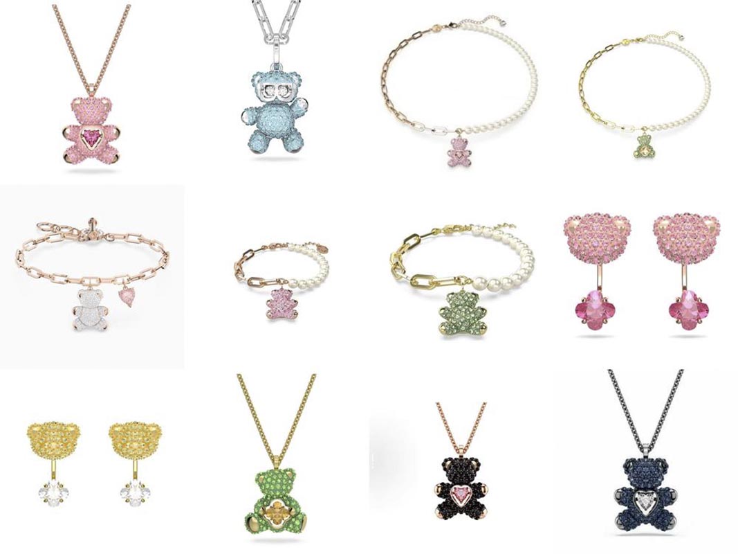 TAOLON Heart-Moving Shi Family Elements Crystal Teddy Bear Collection