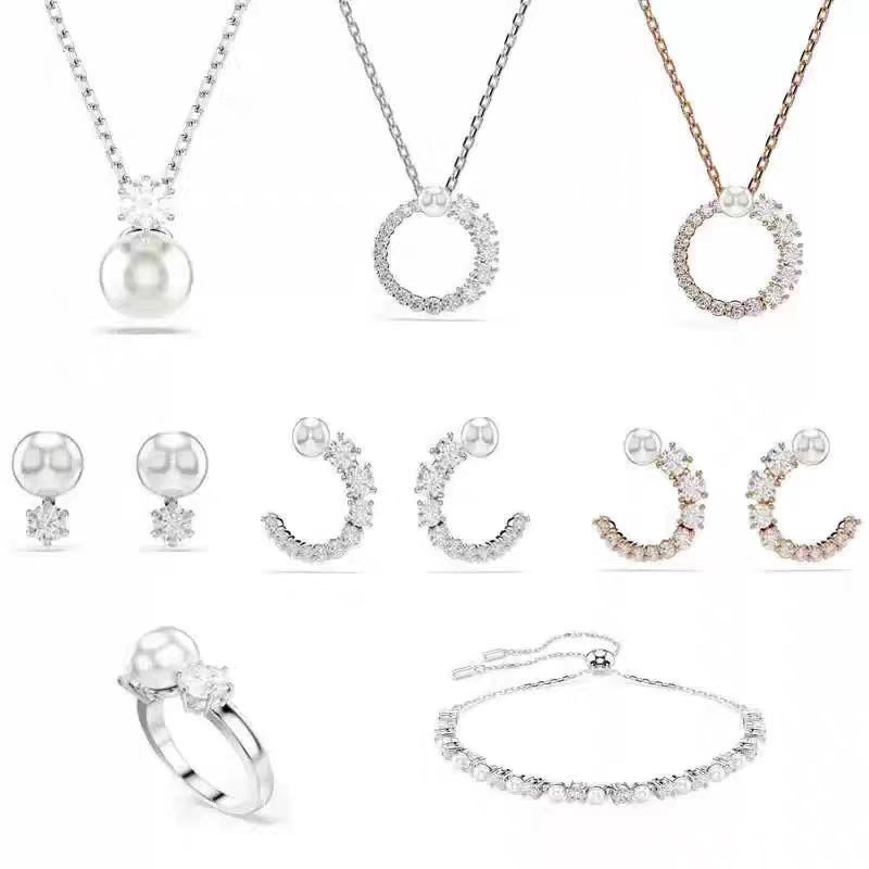 TAOLON Matrix Ring Pearl Swarovski Elements Crystal Collection