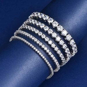 TAOLON Versatile Bestseller Single-Row Copper Micro-Pavé Zirconia Hip-Hop Tennis Chain for Men and Women