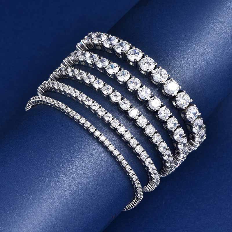 TAOLON Versatile Bestseller Single-Row Copper Micro-Pavé Zirconia Hip-Hop Tennis Chain for Men and Women