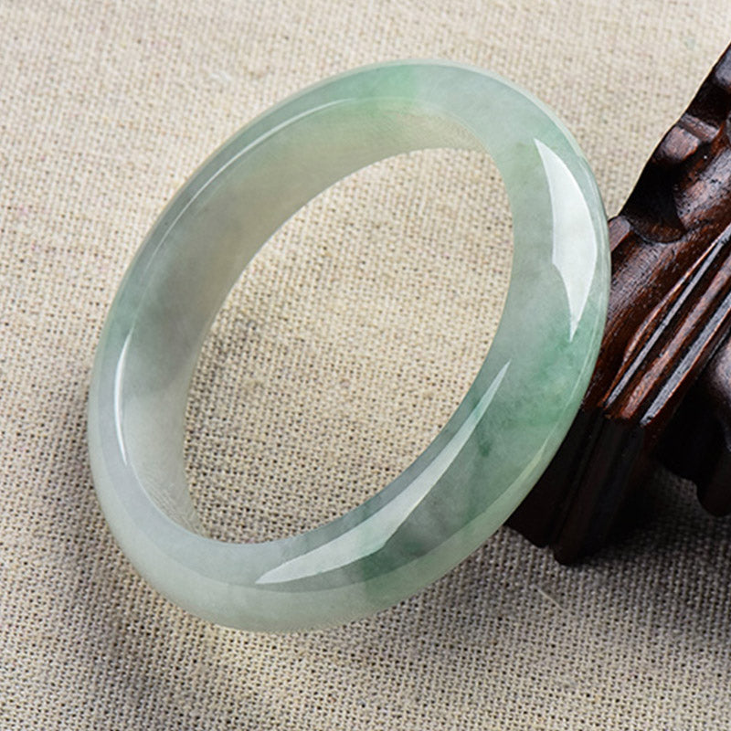 LAOTLON Natural Jade Luck Healing Prosperity Bangle Bracelet