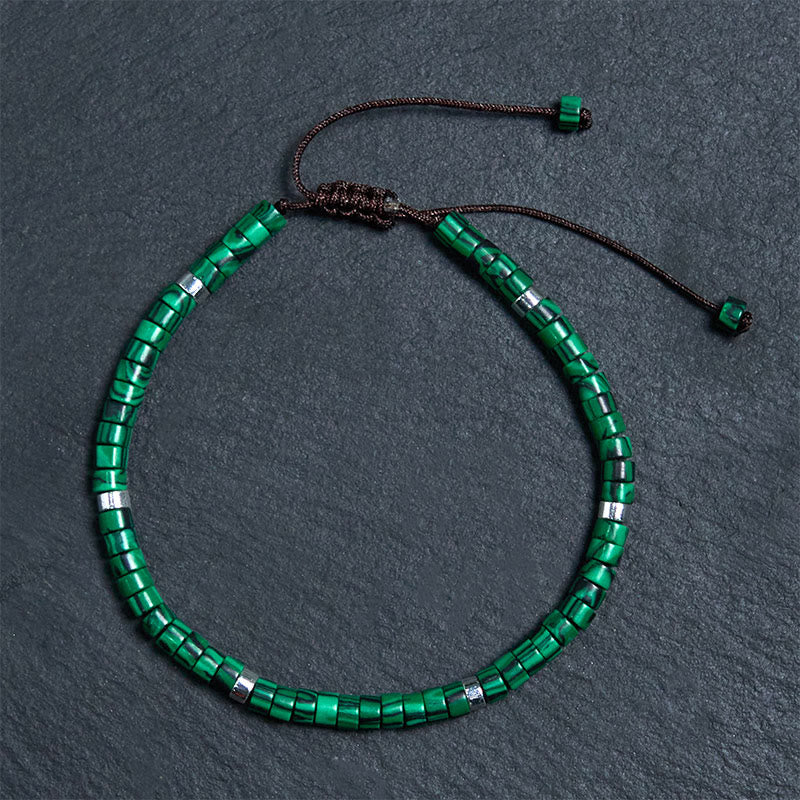 LAOTLON Malachite Anti-Anxiety Spacer Bead Bracelet