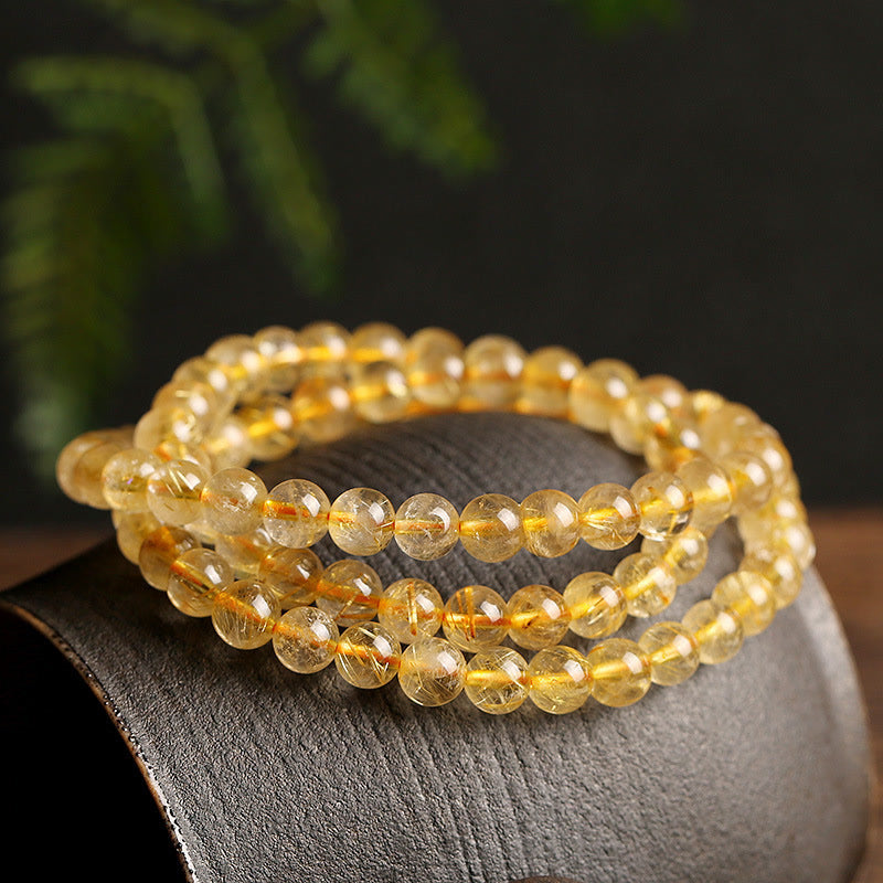 LAOTLON Natural Citrine Prosperity Protection Bracelet