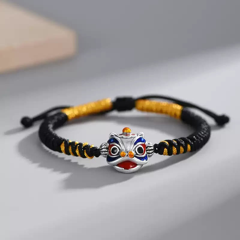 LAOTLON Handmade Dancing Lion Luck Braided String Bracelet
