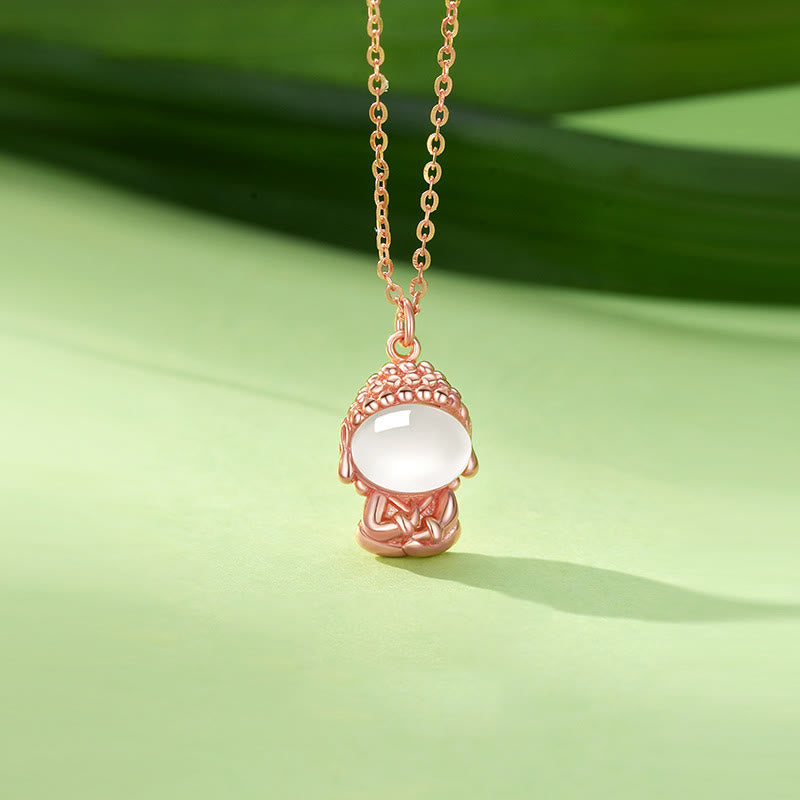 LAOTLON 925 Sterling Silver Chalcedony Formless LAO Positive Necklace Pendant