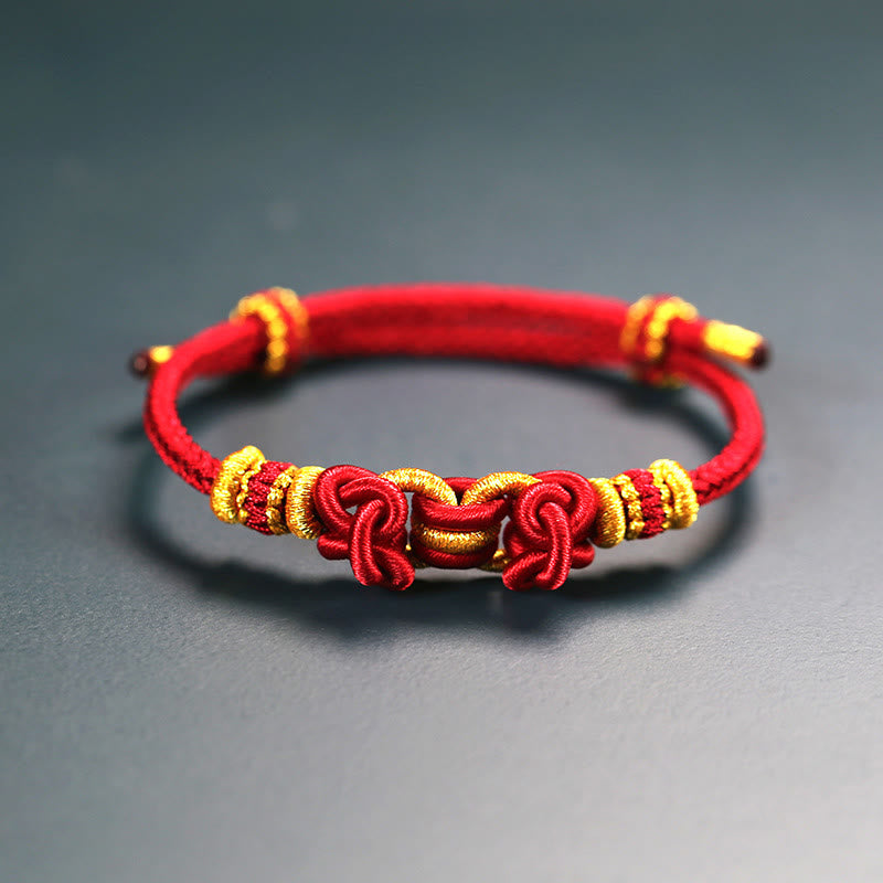 LAOTLON Red String Saddle Knot Strength Bracelet
