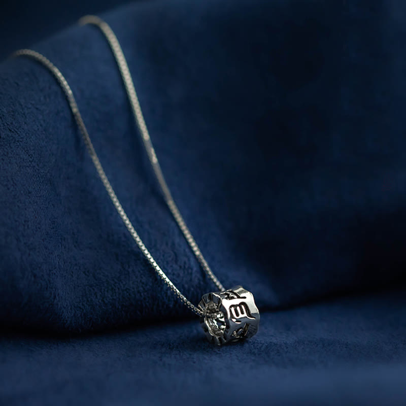 LAOTLON 925 Sterling Silver Tibetan Om Mani Padme Hum Engraved Love Focus Necklace Pendant