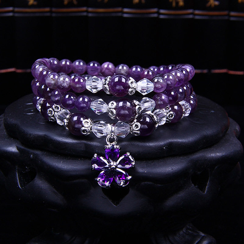 LAOTLON Tibetan Amethyst Blessing Bracelet
