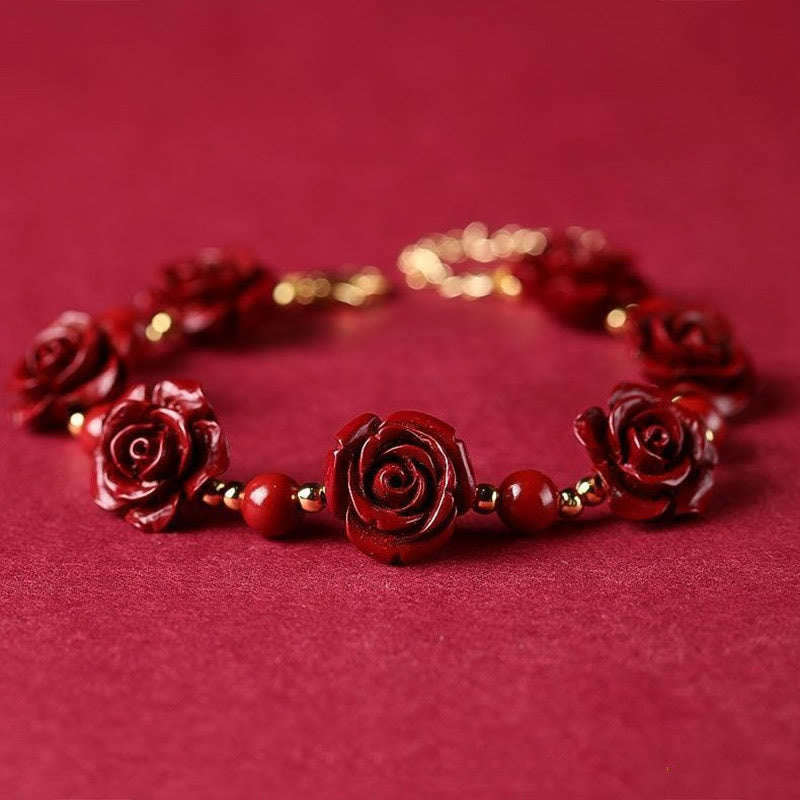 LAOTLON Cinnabar Rose Blessing Bracelet