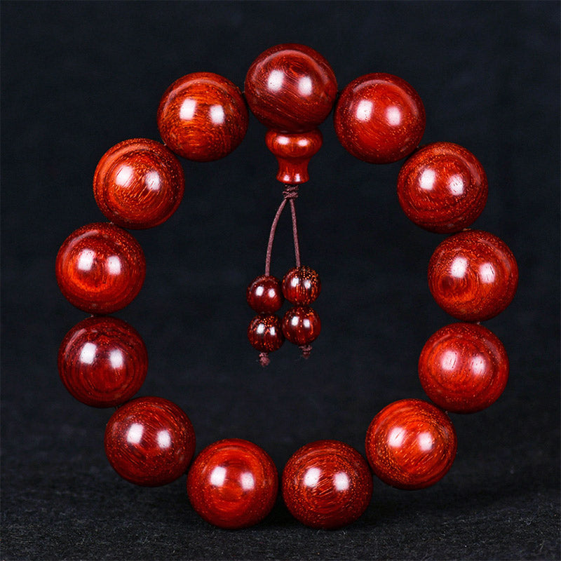 LAOTLON Tibetan Small Leaf Red Sandalwood Balance Bracelet