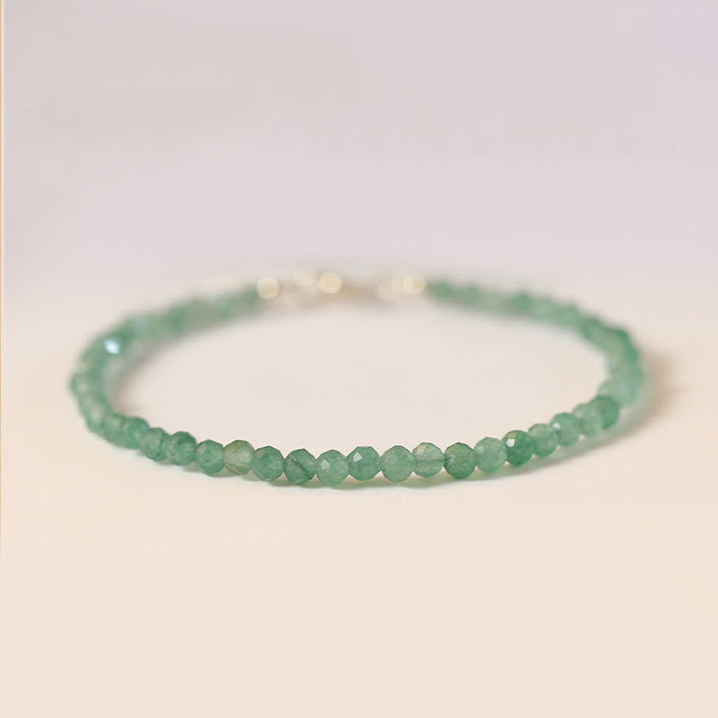 LAOTLON 3mm Small Green Aventurine Ultra-Thin Beads Luck Bracelet