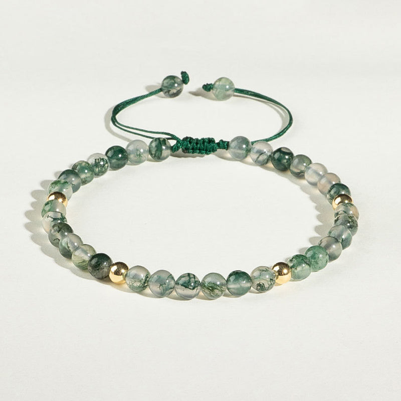 LAOTLON Moss Agate Lucky Balance Bracelet