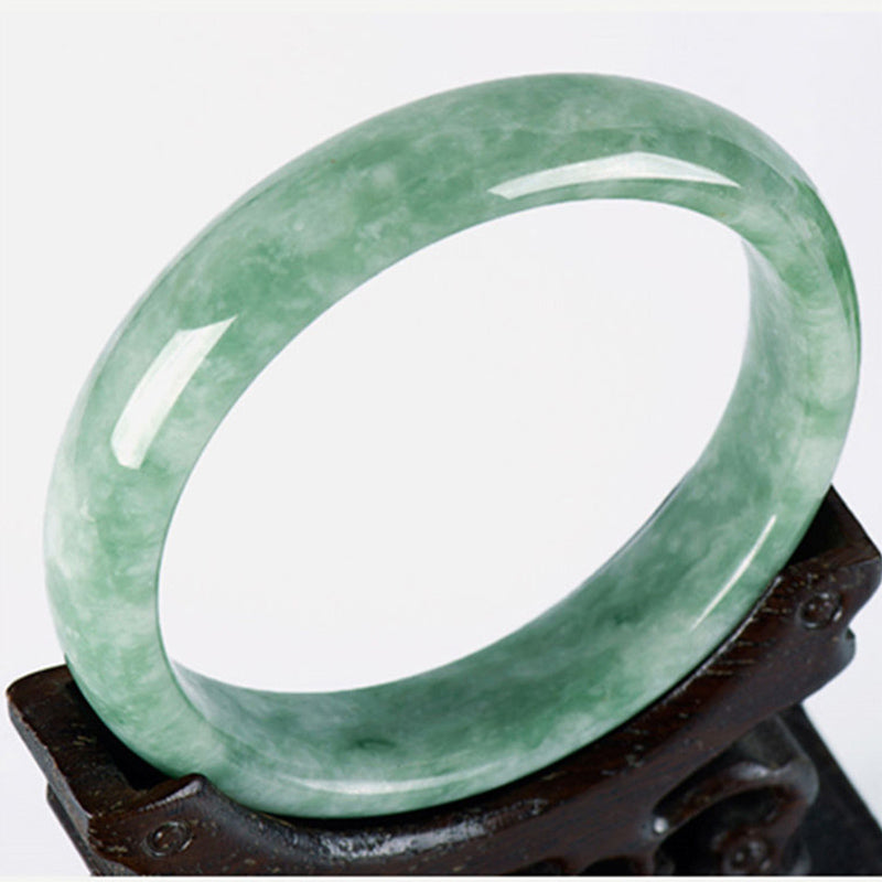 LAOTLON Natural Jade Prosperity Bangle Bracelet
