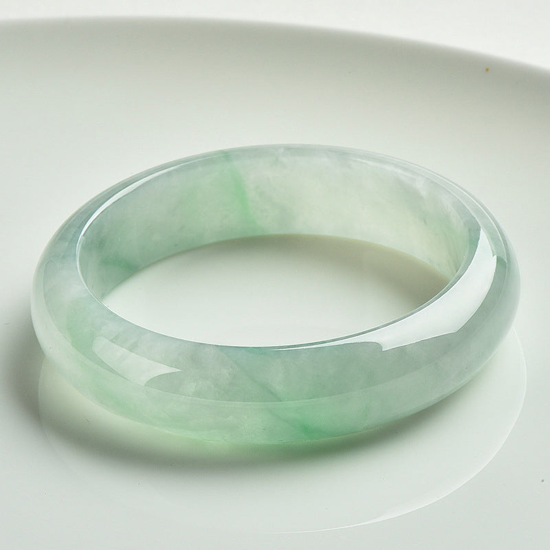LAOTLON Natural Jade Prosperity Wealth Luck Bangle Bracelet