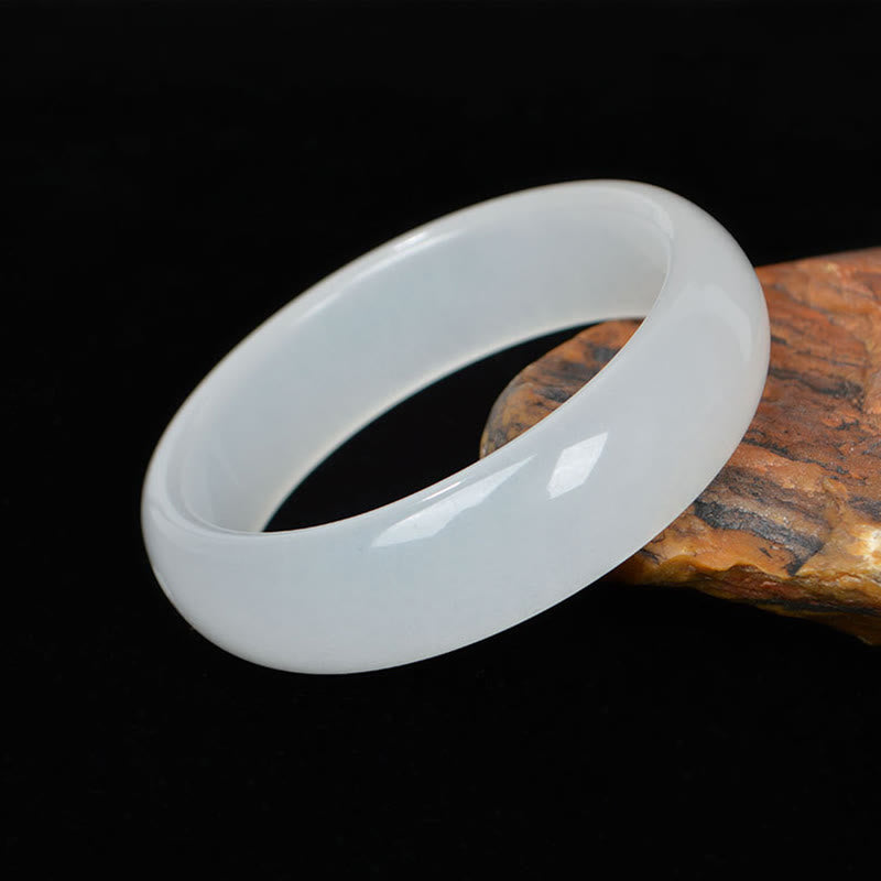 LAOTLON Natural Golden Silk Jade Wealth Luck Bracelet Bangle